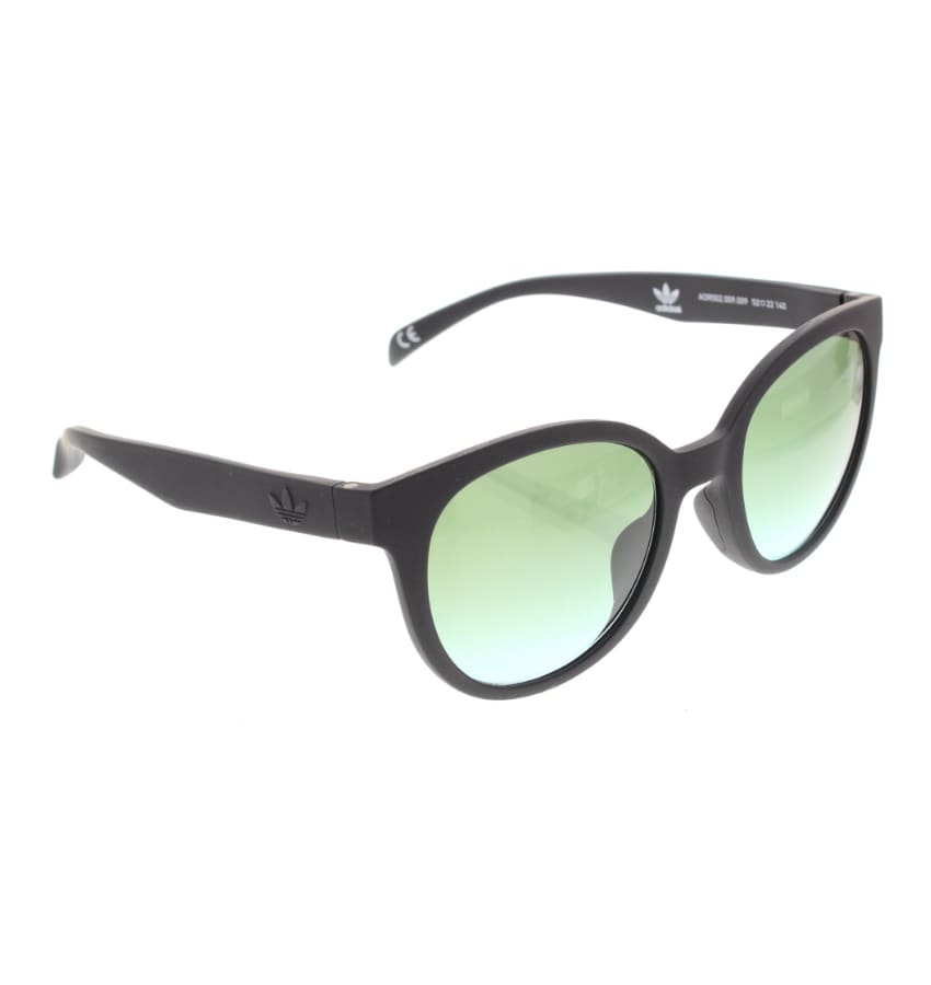 adidas Ladies Cat Eye Shape Sunglasses (Black Frame, Shaded Bicoloir Green Light Blue Lens)