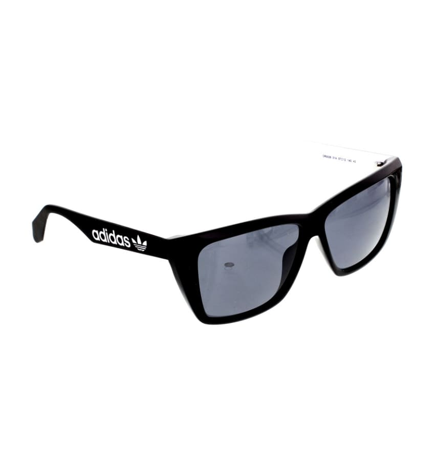 adidas Ladies Butterfly Shape Sunglasses (Shiny Black/White Frame, Smoke Lens)