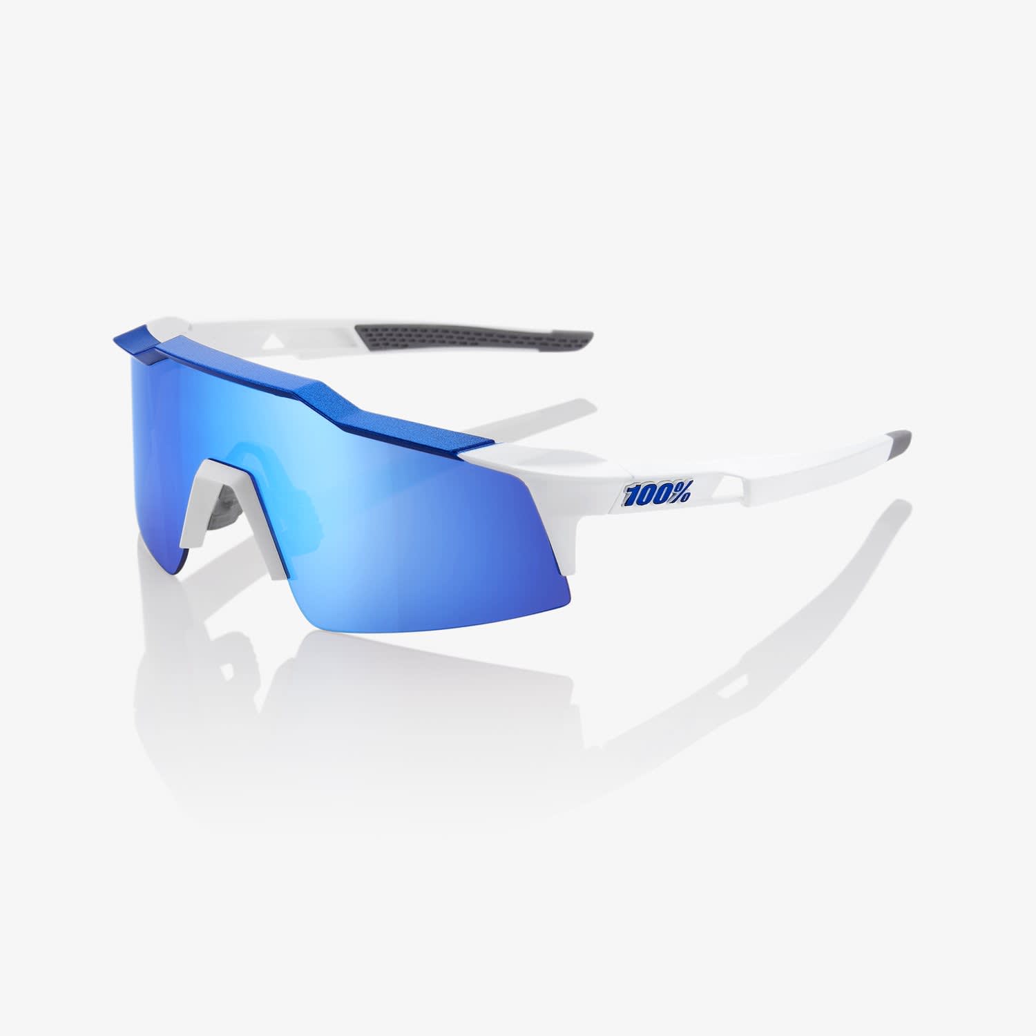 100% Speedcraft SL Matte White/ Metallic Blue Sunglasses