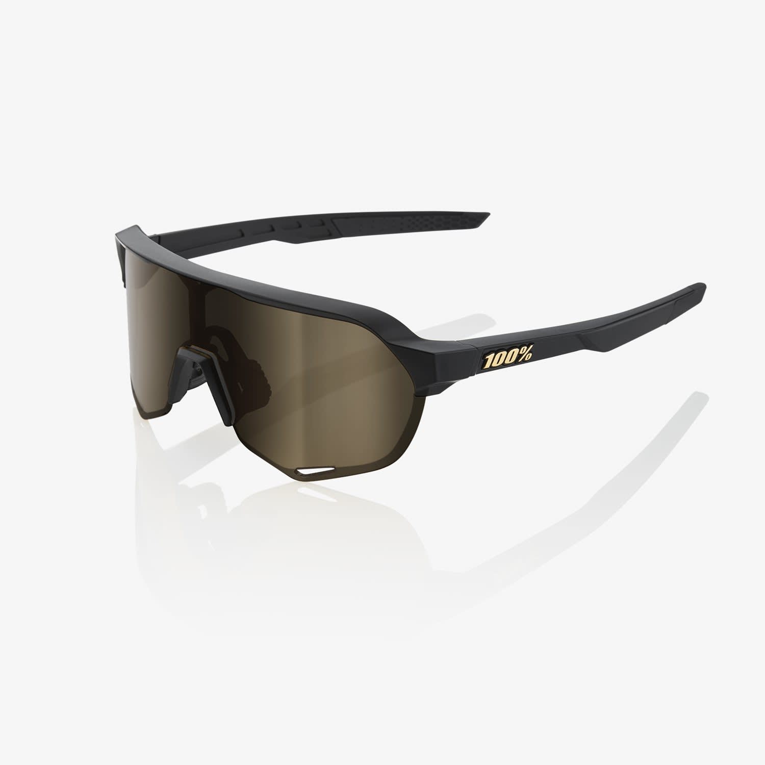 100% S2 Matte Black/Soft Gold Lens Sunglasses