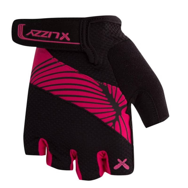 Lizzy Ladies Black/Pink Swerve Short Finger Gloves