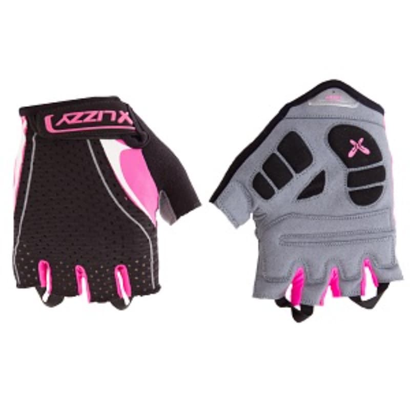 Lizzy Ladies Black and Pink Lotto Short Finger Gloves