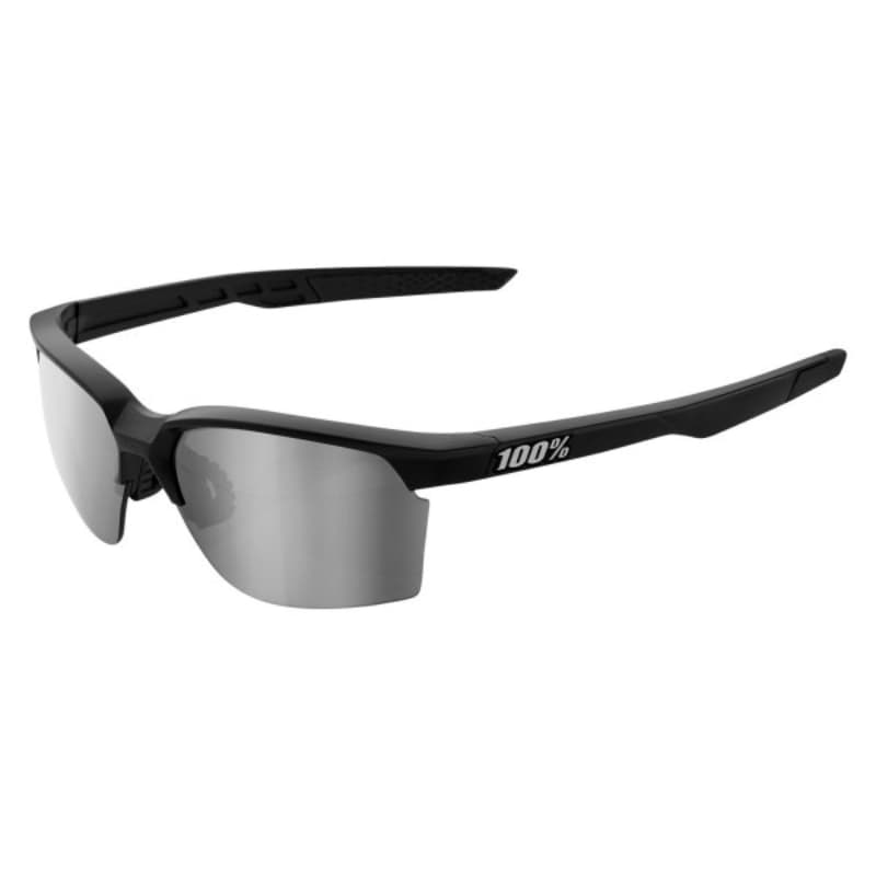 100% Sportcoupe Matte Black Mirror Lens Sunglasses