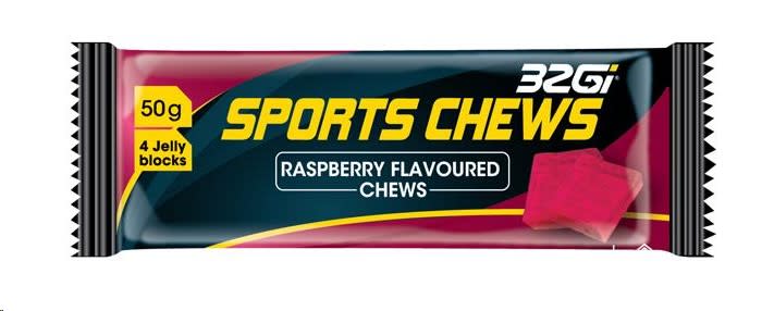 32GI Raspberry Bar Chews 50g 