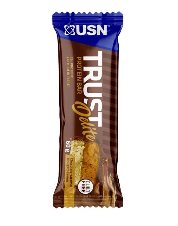 USN Trust Delite Chocolate Caramel Nougat Bar 60g Flook
