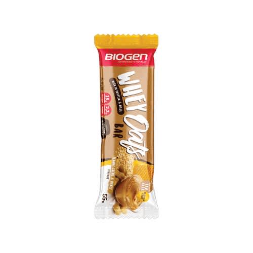 Biogen Whey Oats Peanuts and Honey Bar 55g