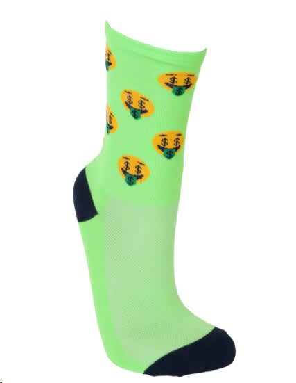 Wattz Unisex Green Money Emoji Socks