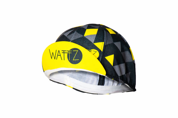 Wattz Unisex Black Yellow Geo Print Bike Cap
