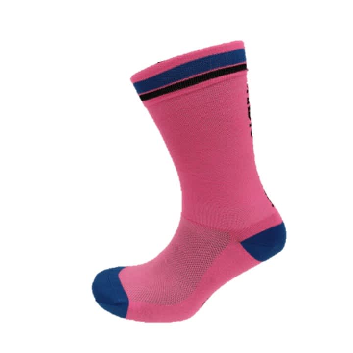 Cycle Lab Unisex Neon Pink #Freedom Stripe 7 Inch Socks