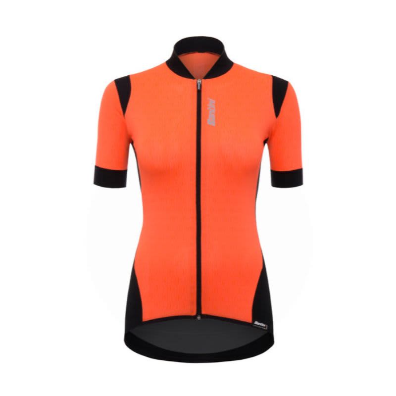 Santini Ladies Orange Wave Short Sleeve Jersey