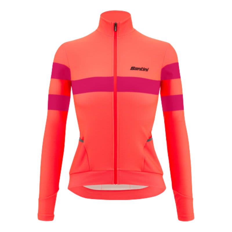 Santini Ladies Pink Coral Bengal Long Sleeve Jersey