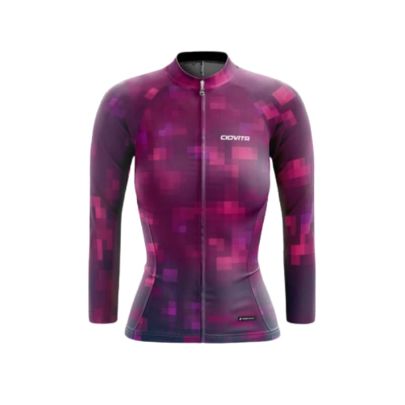 Ciovita Ladies Purple Pixel Sports Fit Long Sleeve Jersey