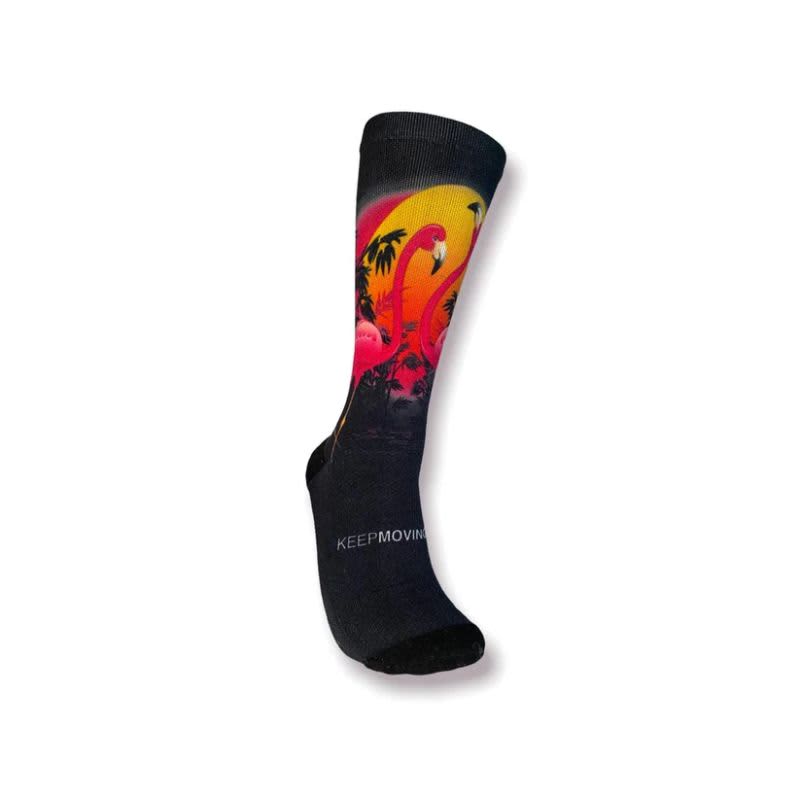 Keep Moving Sunset Flamingos Unisex Socks