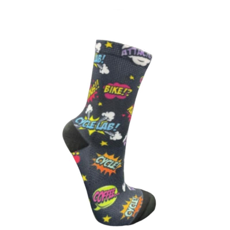 Cycle Lab Black Multi Coloured Graffiti Socks