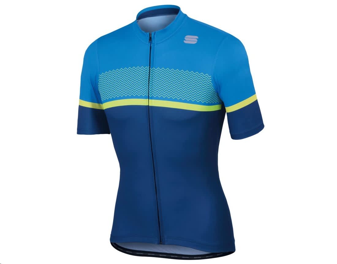 Sportful Men&#039;s Blue/Yellow Frequence Short Sleeve Jersey