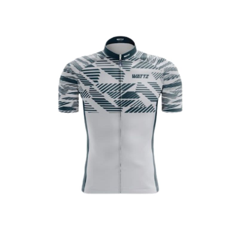 Wattz Men&#039;s Grey Glitch Short Sleeve Jersey 