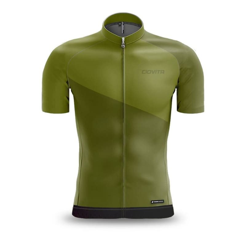 Ciovita Men&#039;s Racefit Voyage Olive Short Sleeve Jersey