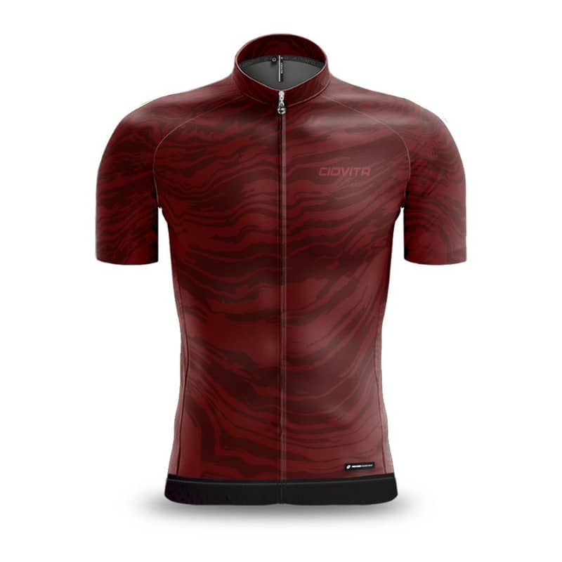 Ciovita Mens Red Strata Race fit Short Sleeve Jersey 