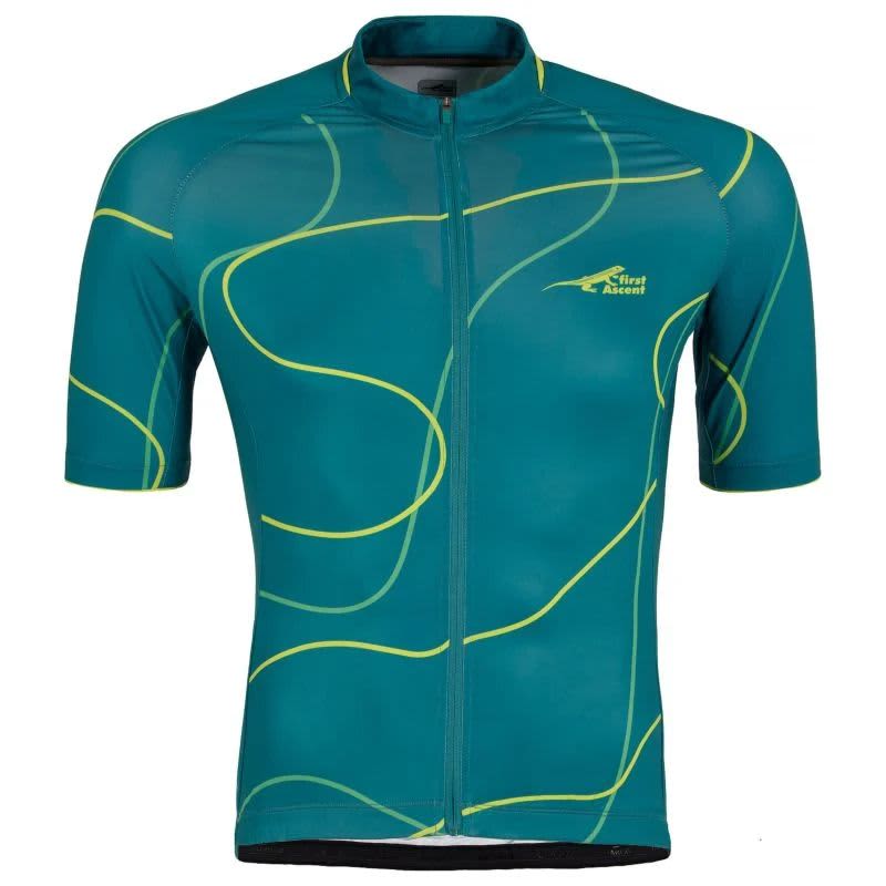 First Ascent Men&#039;s Green Rouleur Short Sleeve Jersey