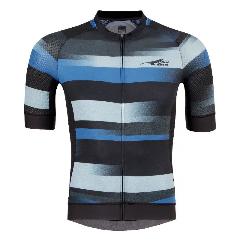 First Ascent Men&#039;s Blue Charge Short Sleeve Jersey