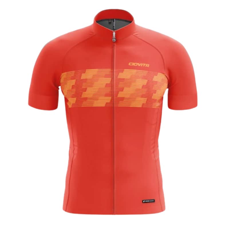 Ciovita Men’s Flame Orange Corsa Short Sleeve Sports Fit Jersey