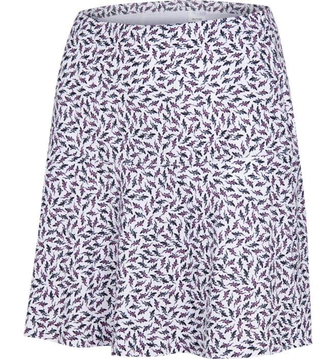 Greg Norman Croc Print Pull On Flare Ladies White Skirt