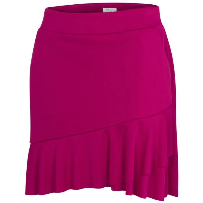 Greg Norman Crossover Flounce Pull On Ladies Merlot Skirt | Flook