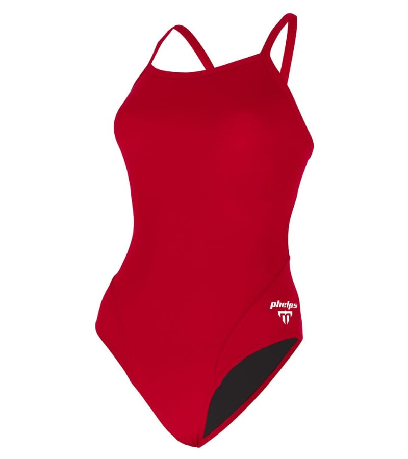 Michael Phelps Ladies MID BACK Solid Swimuit
