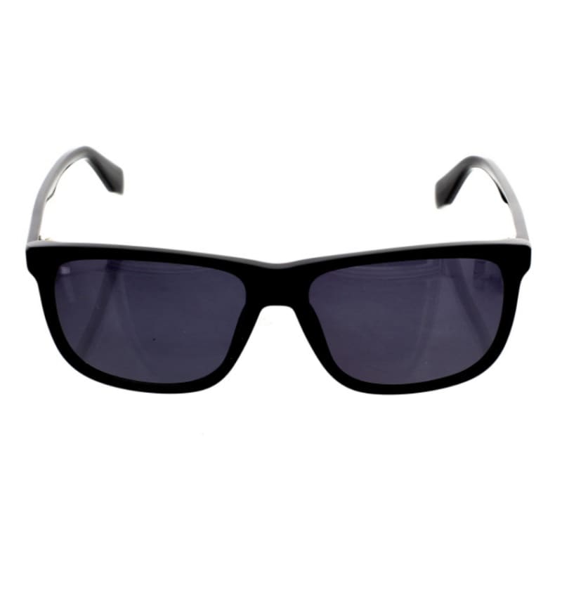Men's Original Square Shape Sunglasses (Shiny Black Frame, Smoke Lens)
