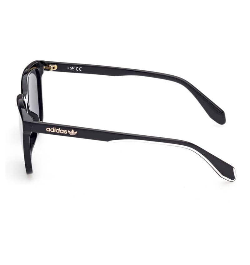 Unisex Original Square Shape Sunglasses ( Shiny Black/White Frame, Smoke Lens)