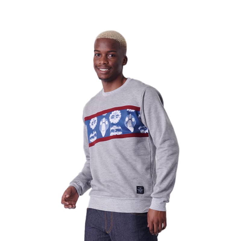 Men's Masks Strip Basic Crew Sweater