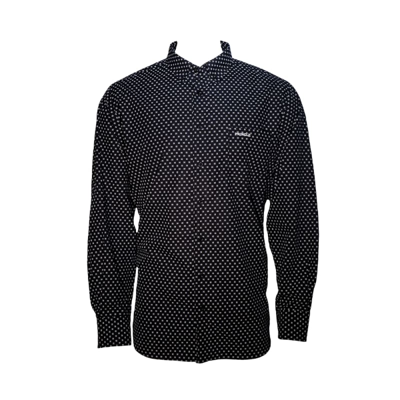 Pringle Men's Steve Long Sleeve Geometric Star Print Classic Shirt