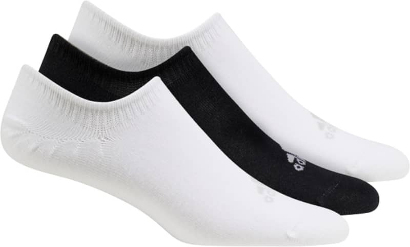 adidas Ladies No Show White/Black/Grey 3 Pack Socks