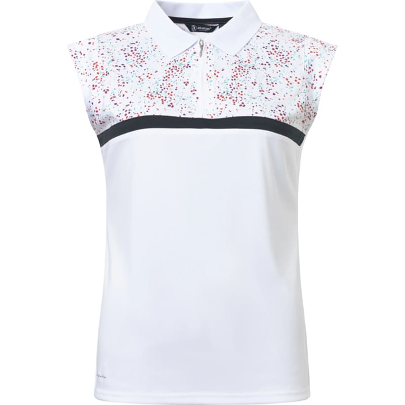  Abacus Juliet Ladies White Floral Golf Shirt