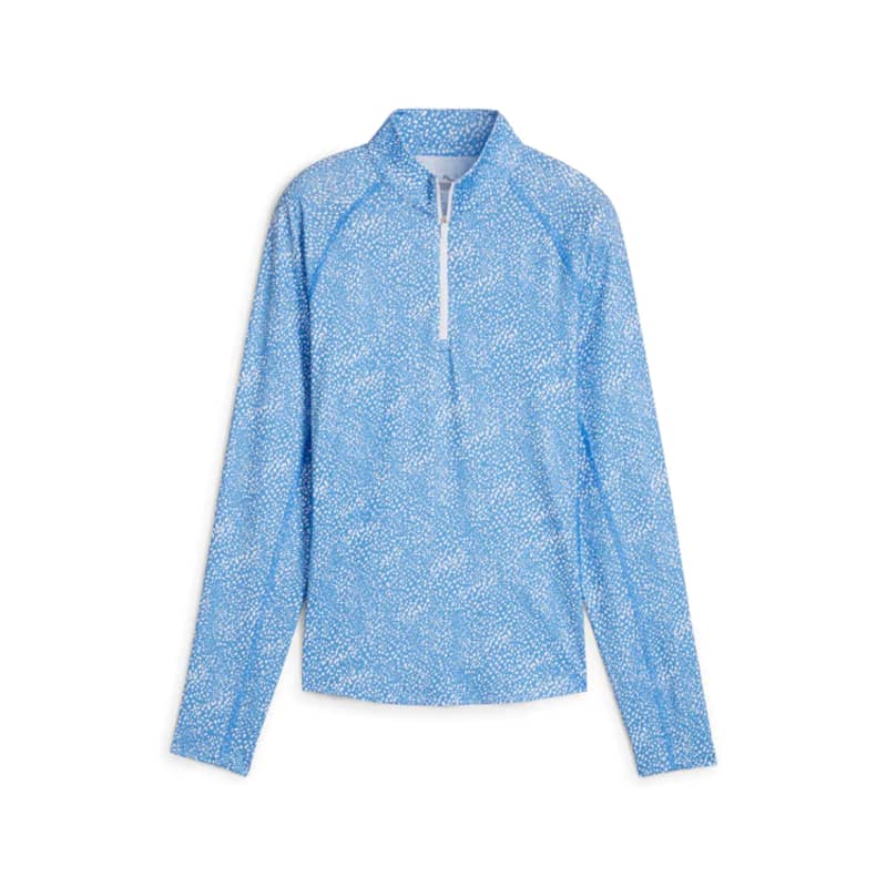  Puma YouV Microdot Ladies Quarter Zip Blue Skies Pullover