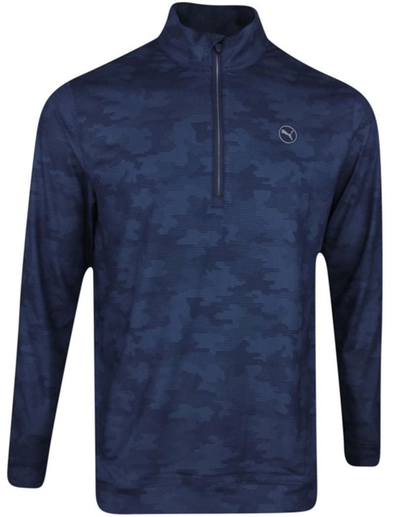 PUMA Cloudspun Camo Quarter Zip Men's Navy Pullover