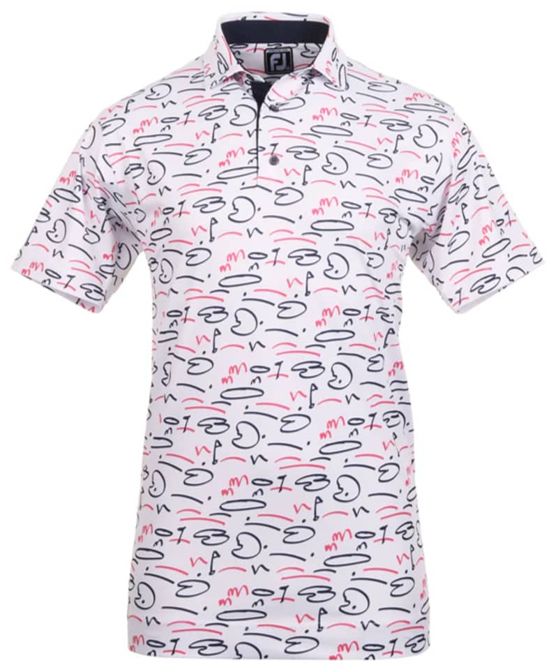 FootJoy Golf Course Doodle Pique Men’s White Shirt