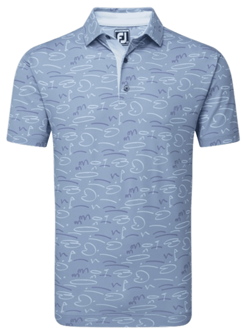 FootJoy Golf Course Doodle Pique Men's Storm Shirt