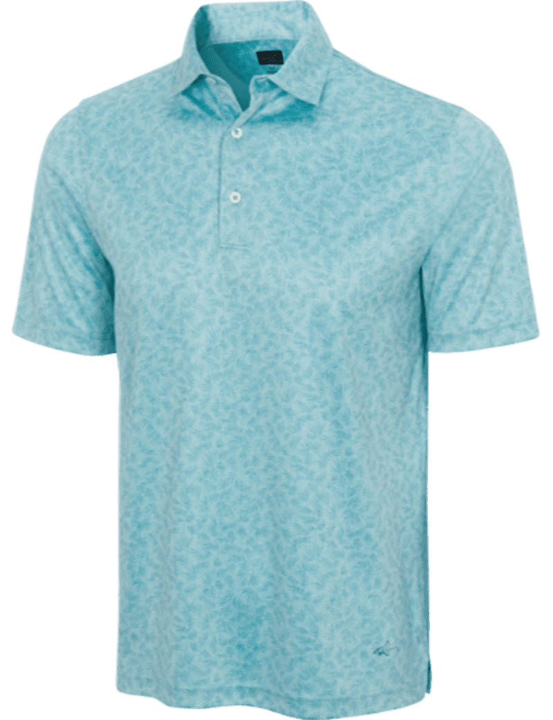 Greg Norman ML75 Recycled Microlux Rye Grass Men's Aqua Wave Shirt