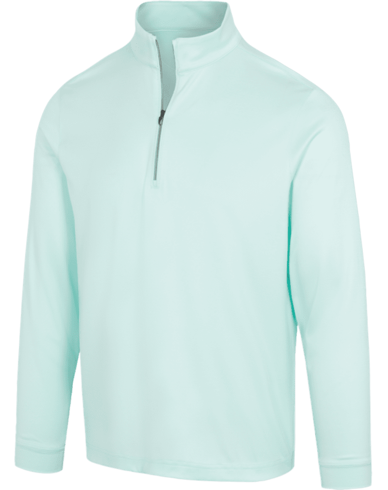 Greg Norman Clubhouse Quarter Zip Men's Aqua Water Heather Pullover