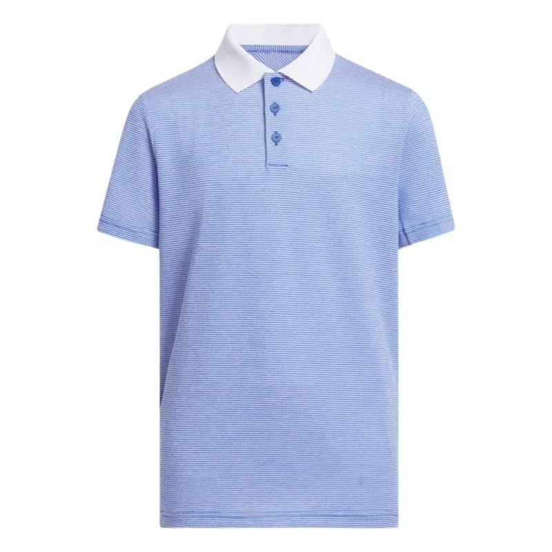 adidas Juniors Ottoman Stripped Blue Spark Golf Shirt