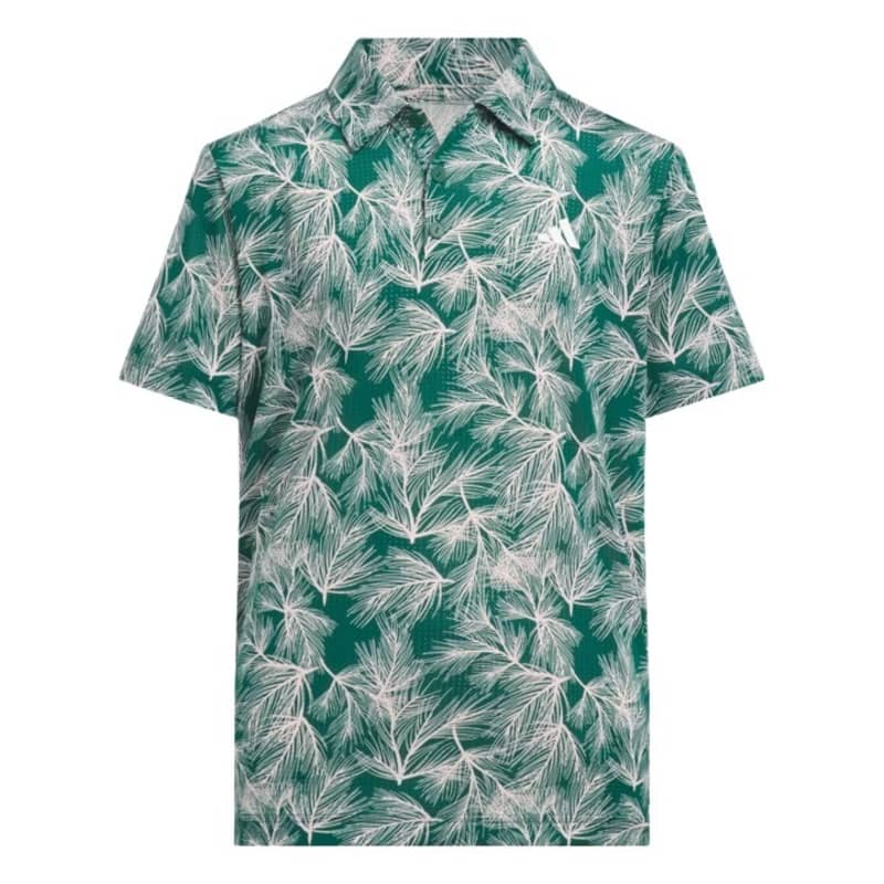 adidas Juniors Scripted Green Polo