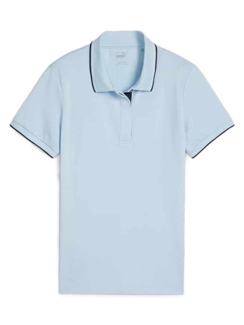 Puma Ladies Pique Tipped Silver Sky Polo