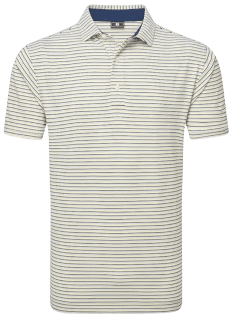 Footjoy Balance Stripe Lisle Men’s White/Navy/Grey/Taxi Shirt