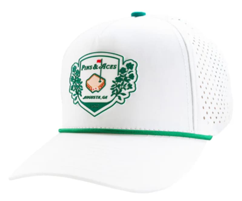 Pins &amp; Aces Perforated Rope Men’s White Cap