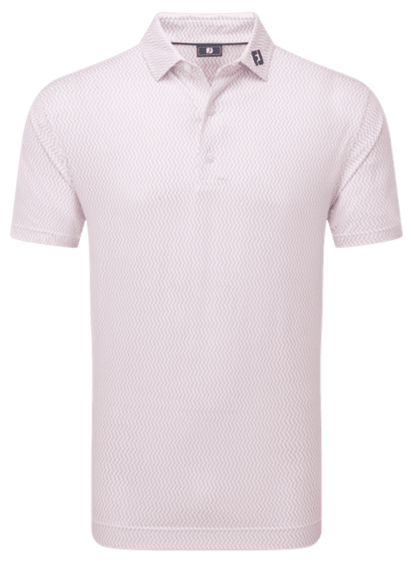 FootJoy Wiggle Print Lisle Men’s White/Pink Lemonade Shirt