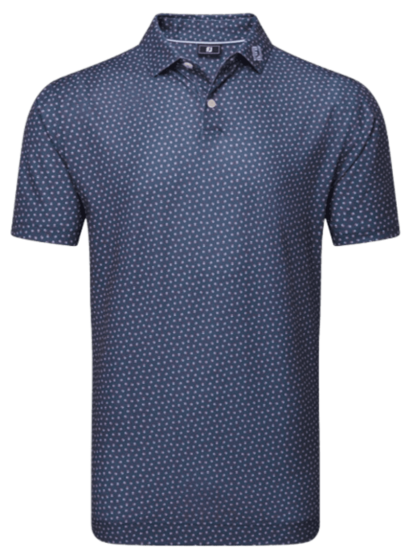 FootJoy Bounce Print Pique Men’s Dark Denim Shirt