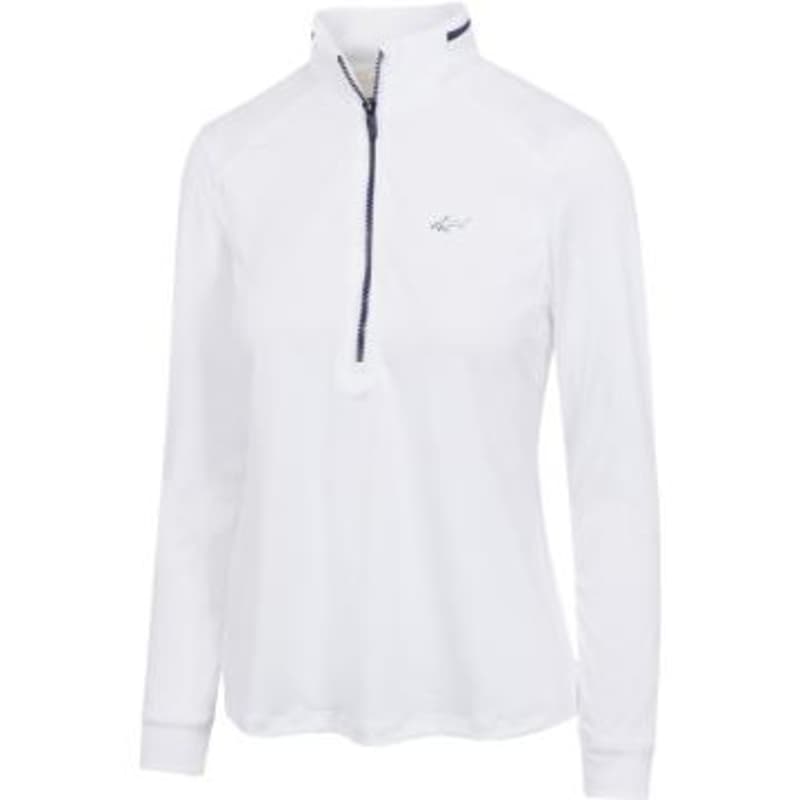 Greg Norman Leaderboard Half Zip Ladies White Pullover