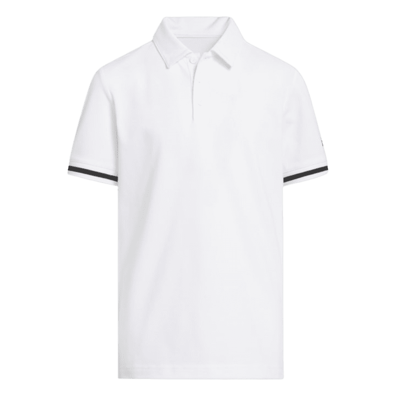 adidas Juniors Pique Club White Golf Shirt