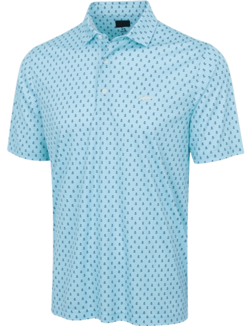 Greg Norman Paradise Print Men's Misty Turquoise Shirt